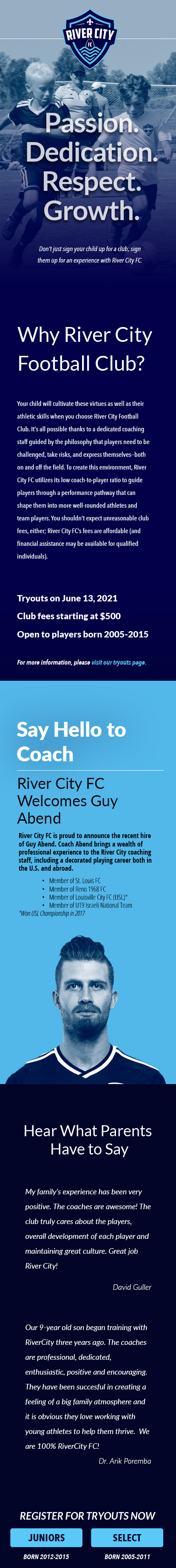 River City Footbal Club - Mobile